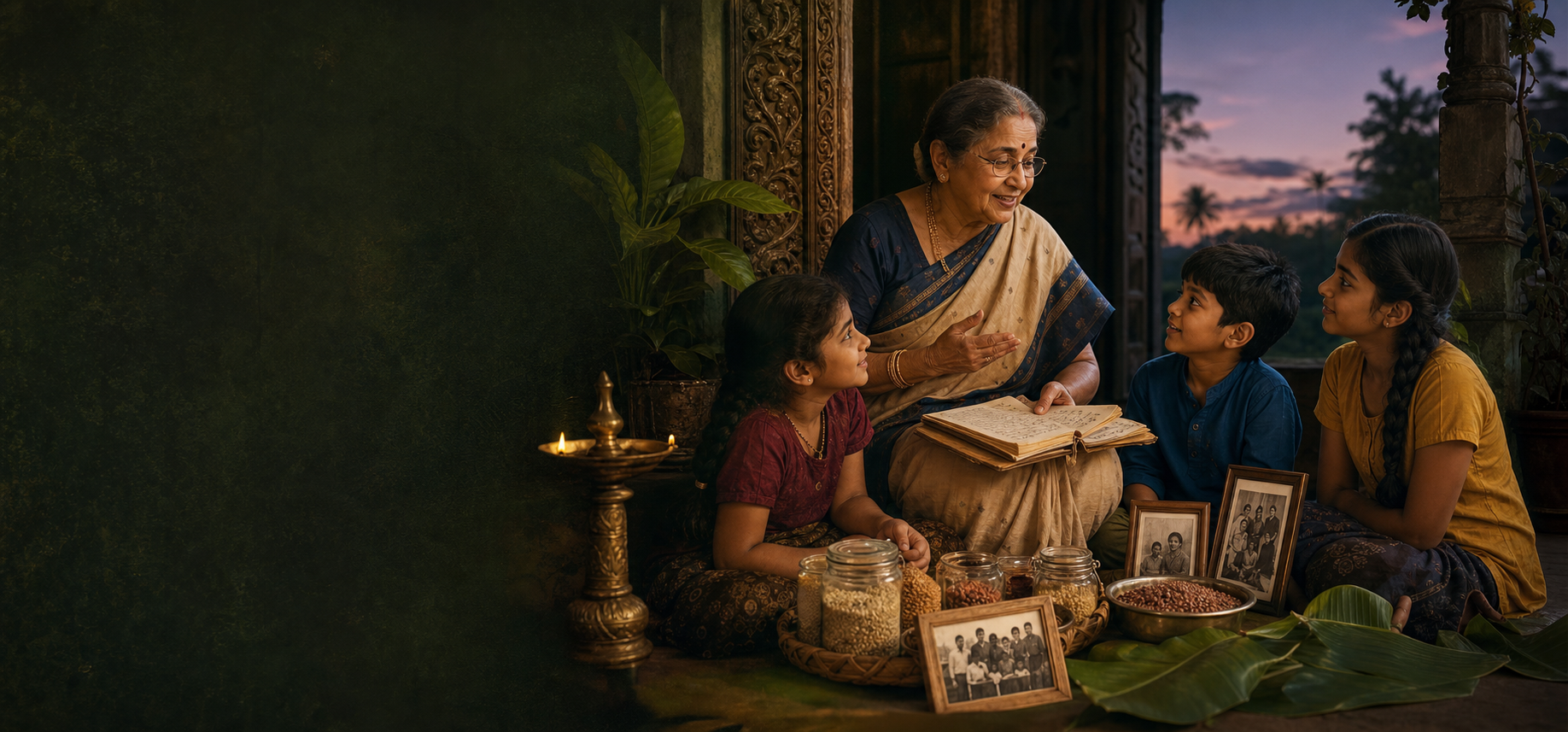 A Telugu grandmother sharing food memories with her grandchildren